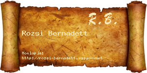 Rozsi Bernadett névjegykártya